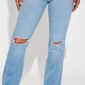 Fashion Nova Light Blue Flare Jeans